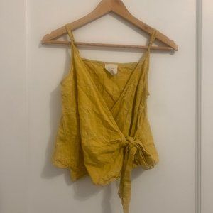 Francesca Mustard Small Tie Wrap Shirt
